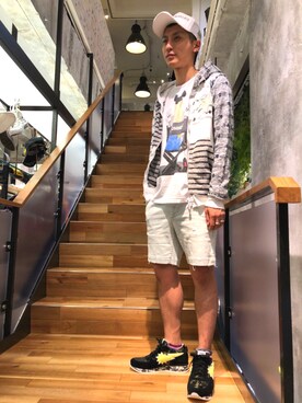 「1PIU1UGUALE3  RELAX （ウノピゥウノウグァーレトレ リラックス）のアイテム（キャップ）」を使った、Takuto Itouさん（メンズ・170cm）の春コーディネート