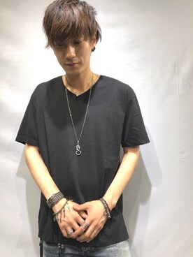 「KMRii（ケムリ）のアイテム（Tシャツ/カットソー）」を使った、Takuto Itouさん（メンズ・170cm）の夏コーディネート