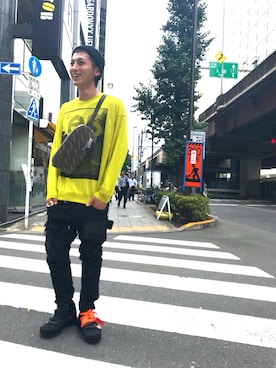 「READYMADE（レディメイド）のアイテム（バッグ）」を使った、Takuto Itouさん（メンズ・170cm）の夏コーディネート