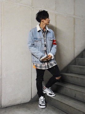 「GCDS」｜「アイテム（ジャケット/アウター）」を使った、Takuto Itouさん（メンズ・170cm）の秋コーディネート