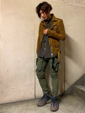 「ISAMU KATAYAMA BACKLASH（イサムカタヤマバックラッシュ）のアイテム（アクセサリー）」を使った、Takuto Itouさん（メンズ・170cm）の冬コーディネート