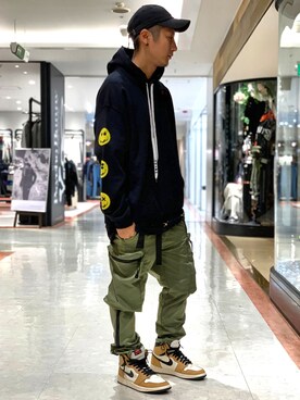 「SUPERTHANKS」｜「アイテム（帽子）」を使った、Takuto Itouさん（メンズ・170cm）の秋コーディネート