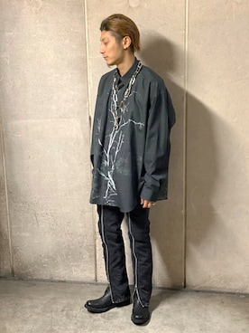「ISAMU KATAYAMA BACKLASH（イサムカタヤマバックラッシュ）のアイテム（ブーツ）」を使った、Takuto Itouさん（メンズ・170cm）の冬コーディネート