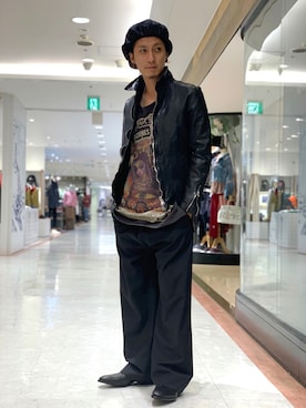 「backlash」｜「アイテム（帽子）」を使った、Takuto Itouさん（メンズ・170cm）の冬コーディネート