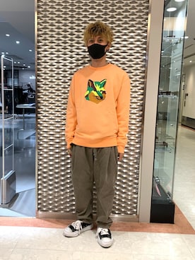 「Maison Kitsune（メゾンキツネ）のアイテム」を使った、Takuto Itouさん（メンズ・170cm）の秋コーディネート