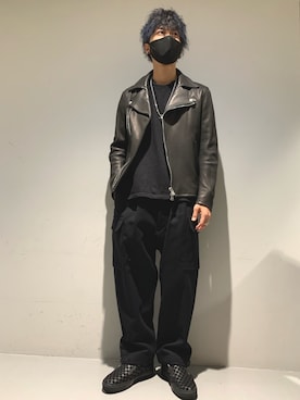 「ISAMU KATAYAMA BACKLASH（イサムカタヤマバックラッシュ）のアイテム（ライダースジャケット）」を使った、Takuto Itouさん（メンズ・170cm）の秋コーディネート