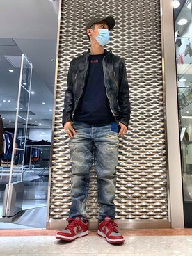 「backlash」｜「アイテム（ライダースジャケット）」を使った、Takuto Itouさん（メンズ・170cm）の冬コーディネート