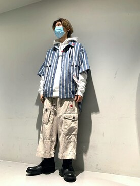「KMRii（ケムリ）のアイテム（ブーツ）」を使った、Takuto Itouさん（メンズ・170cm）の冬コーディネート