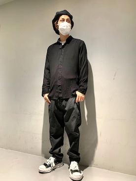 「ISAMU KATAYAMA BACKLASH（イサムカタヤマバックラッシュ）のアイテム（帽子）」を使った、Takuto Itouさん（メンズ・170cm）の冬コーディネート