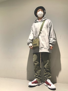 「READYMADE（レディメイド）のアイテム（バッグ）」を使った、Takuto Itouさん（メンズ・170cm）の冬コーディネート