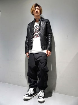 「ISAMU KATAYAMA BACKLASH（イサムカタヤマバックラッシュ）のアイテム（スニーカー）」を使った、Takuto Itouさん（メンズ・170cm）の春コーディネート