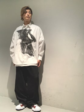 「JOHN LAWRENCE SULLIVAN（ジョンローレンスサリバン）のアイテム（トップス）」を使った、Takuto Itouさん（メンズ・170cm）の春コーディネート