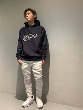 「Maison Kitsune（メゾンキツネ）のアイテム」を使った、Takuto Itouさん（メンズ・170cm）の春コーディネート