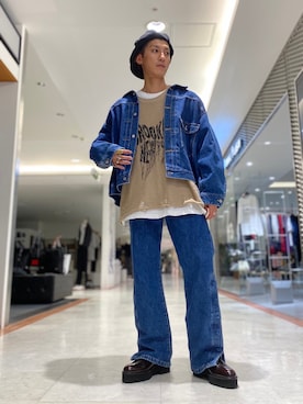 「ISAMU KATAYAMA BACKLASH（イサムカタヤマバックラッシュ）のアイテム（帽子）」を使った、Takuto Itouさん（メンズ・170cm）の春コーディネート