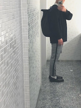 「DHOLIC（ディーホリック）のアイテム（シューズ）」を使った、Kisei Niidaさん（メンズ・172cm）の春コーディネート