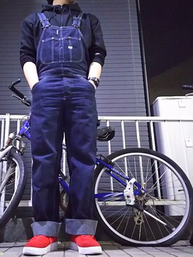 「ＧＷ」｜「アイテム（オールインワン・サロペット）」を使った、うずらさん（メンズ・170cm）の春コーディネート