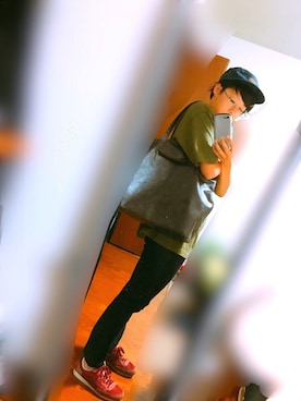 「Alpha Industries（アルファインダストリーズ）のアイテム（キャップ）」を使った、鯵さん（レディース・157cm）の夏コーディネート