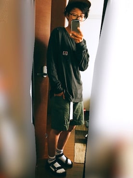 「Alpha Industries（アルファインダストリーズ）のアイテム（キャップ）」を使った、鯵さん（レディース・157cm）の夏コーディネート