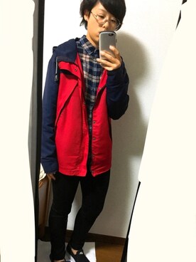 「UNIQLO（ユニクロ）のWOMEN ウルトラストレッチジーンズ（デニムパンツ）」を使った、鯵さん（レディース・157cm）の秋コーディネート