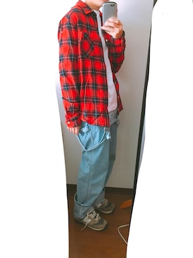 「BOBSON（ボブソン）のアイテム（オールインワン・サロペット）」を使った、鯵さん（レディース・157cm）の秋コーディネート