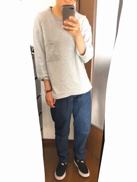 「ダニエルウェリントン」｜「アイテム（スリッポン）」を使った、鯵さん（レディース・157cm）の春コーディネート