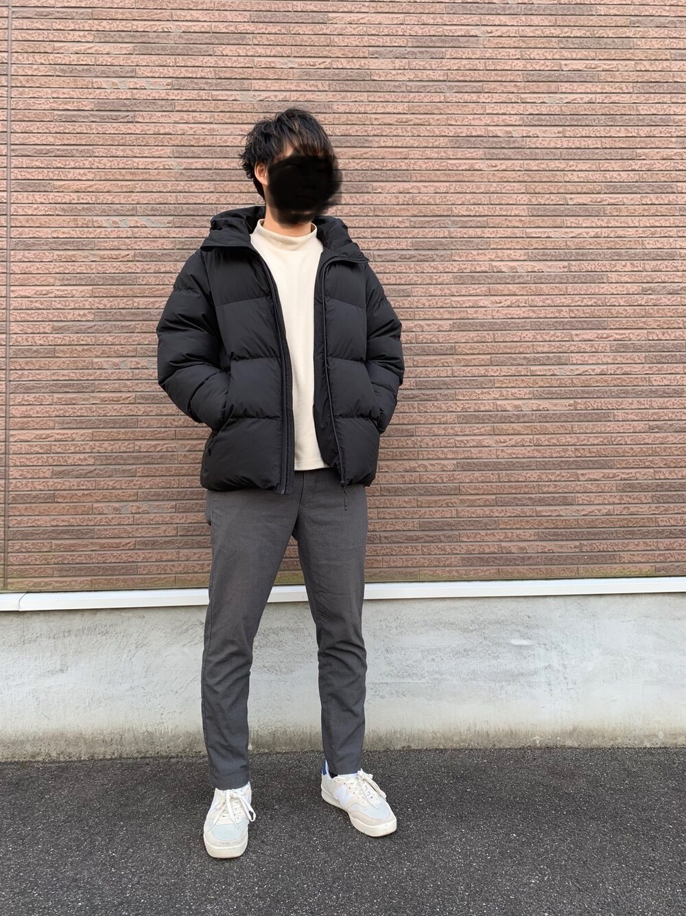 「RAGEBLUEのストレッチTRスラックスFW/803852（スラックス、グレー系）」を使った、SHOWさん（メンズ・174cm）の冬コーディネートの1枚目の写真