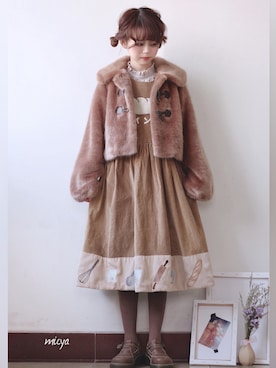 「dazzlin（ダズリン）のアイテム（その他アウター）」を使った、三茶さん（レディース・153cm）の冬コーディネート