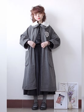 「Furbo design（フルボデザイン）のアイテム」を使った、三茶さん（レディース・153cm）の冬コーディネート