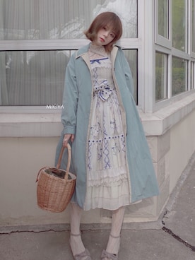 「F i.n.t（フィント）のアイテム（ジャケット/アウター）」を使った、三茶さん（レディース・153cm）の春コーディネート