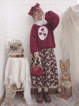 「ボルドー」｜三茶さん（レディース・153cm）の秋コーディネート