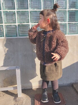 「Birthday（バースデイ）のアイテム（その他アウター）」を使った、myuさん（キッズ・90cm）の秋コーディネート