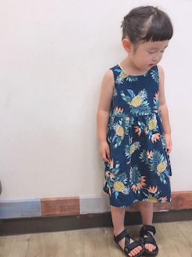 「F.O.KIDS（エフオーキッズ）のアイテム（ワンピース/ドレス）」を使った、myuさん（キッズ・90cm）の夏コーディネート