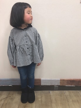 「BASE（ベース）のアイテム」を使った、myuさん（キッズ・100cm）の冬コーディネート