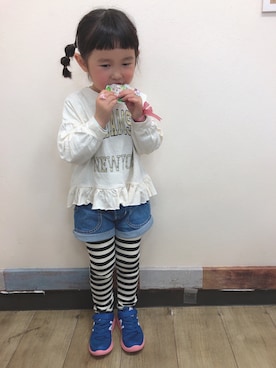 「BASE（ベース）のアイテム」を使った、myuさん（キッズ・100cm）の春コーディネート