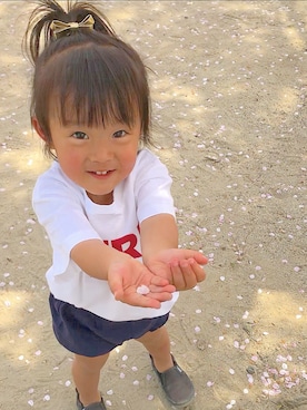 「おんなのこコーデ」｜「アイテム（スリッポン）」を使った、yu⁑kiさん（キッズ・90cm）の春コーディネート