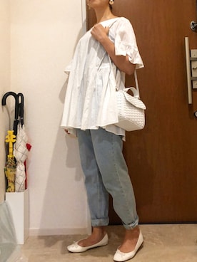 「マムジーンズ」｜shiiiiさん（レディース・160cm）の夏コーディネート