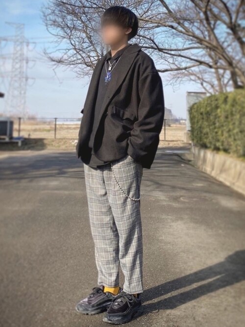 Ryoh使用「kutir（【kutir black】ユルジャケットコート）」的時尚穿搭
