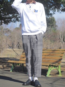「ミッキー」｜「アイテム（ローファー）」を使った、Ryohさん（メンズ・175cm）の冬コーディネート