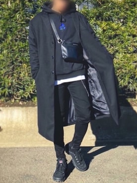 「adrer」｜「アイテム（チェスターコート）」を使った、Ryohさん（メンズ・175cm）の冬コーディネート