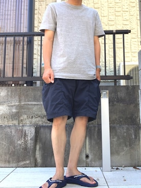 「TAKAHIROMIYASHITATheSoloIst.（タカヒロミヤシタザソロイスト）のアイテム（サンダル）」を使った、まさむねさん（メンズ・166cm）の夏コーディネート