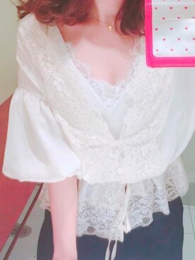 「羽織り」｜「アイテム（PC・スマホグッズ/家電）」を使った、りいこさん（レディース・152cm）の夏コーディネート