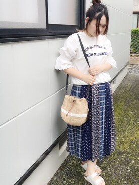 「WEGO（ウィゴー）のWEGO/厚底コンフォートサンダル（サンダル）」を使った、あおさん（レディース・165cm）の夏コーディネート