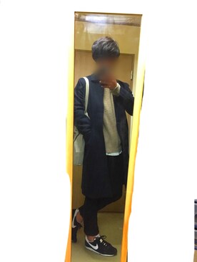 「COMME CA DU MODE（コムサデモード）のアイテム（ステンカラーコート）」を使った、K.Mさん（メンズ・173cm）の冬コーディネート