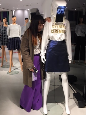「アイテム（ムートンコート）」を使った、小松菜さん（レディース・160cm・10代）の冬コーディネート