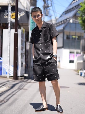 「WACKO MARIA（ワコマリア）のアイテム」を使った、Amitani@tokyobaseさん（メンズ・172cm）の夏コーディネート
