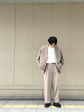 「#セットアップ」｜Amitani@tokyobaseさん（メンズ・172cm）の冬コーディネート