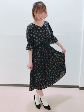 「earth music&ecology（アースミュージックアンドエコロジー）のアイテム（その他、ブラック系）」を使った、ひかるさん（レディース・158cm）の夏コーディネート