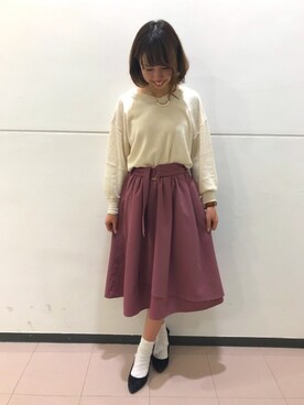 「earth music&ecology（アースミュージックアンドエコロジー）のアイテム（パンプス）」を使った、ひかるさん（レディース・158cm）の秋コーディネート