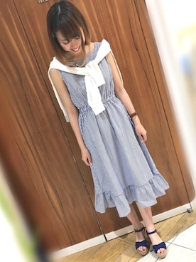 「ORiental TRaffic（オリエンタルトラフィック）の【ORiental TRaffic】 ウェッジサンダル（サンダル）」を使った、ひかるさん（レディース・158cm）の春コーディネート