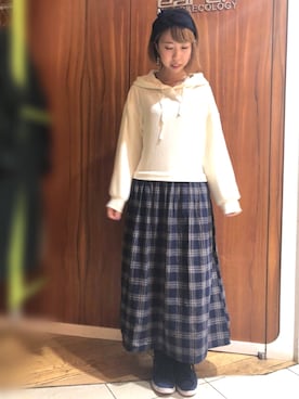 「earth music&ecology（アースミュージックアンドエコロジー）のアイテム（ヘアバンド）」を使った、ひかるさん（レディース・158cm）の秋コーディネート
